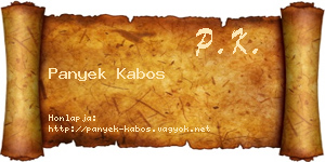 Panyek Kabos névjegykártya